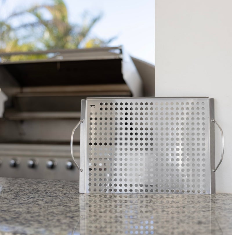 Outset 76632 Stainless Steel Grill Topper Grid, 11"x17" BBQ Tray - Image 3